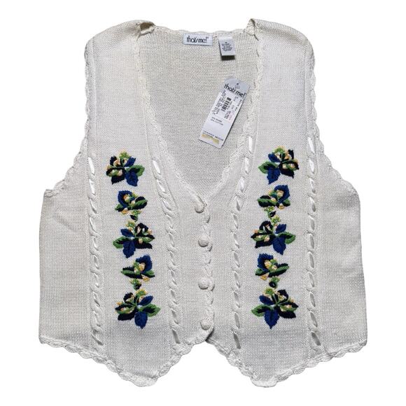 Vintage 90s That’s Me! Floral Multicolor Vest Women’s Size Medium - Picture 1 of 6